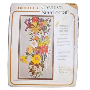 Bucilla Creative Needlecraft Tropicalli Pic Wall Panel Vintage 8394 New 22"x38"
